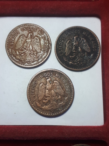 Lote ×3 Moneda México 1 Cent. 1927/45/46 (Usado)