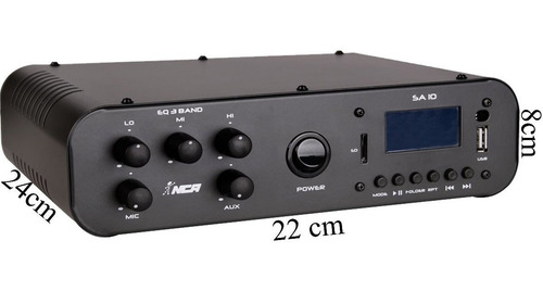 Imagem 2 de 5 de Amplificador Receiver Som Ambiente Usb Bluetooth Nca Sa10