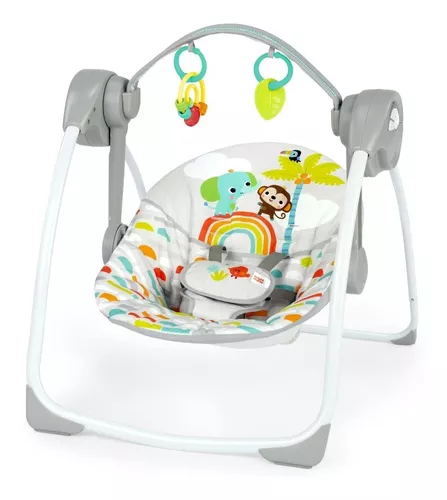 Silla mecedora para bebé Bright Starts Monkey business bouncer 11188-ES gris