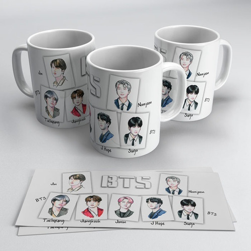 Imagen 6 de 10 de Tazas Personalizadas Bts C/caja Sublimada K-pop