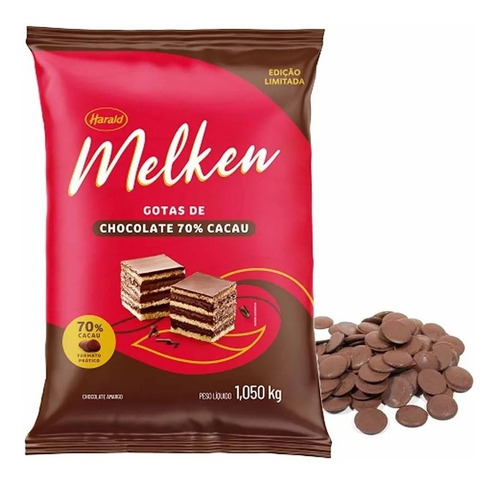 Chocolate Melken Gotas 70% Cacau  1,010 Kg 