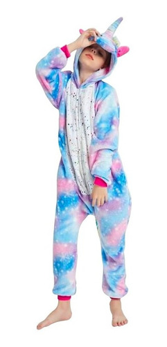 Pijama Unicornio Universo Multicolor Kigurumi 3-12 Años