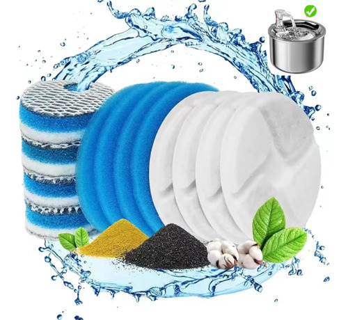 12 Filtros De Carbón Activado Para Fuentes De Agua Para Gato