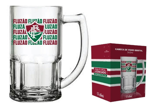 Caneca De Chopp Do Fluminense Oficial Licenciada Vidro 340ml