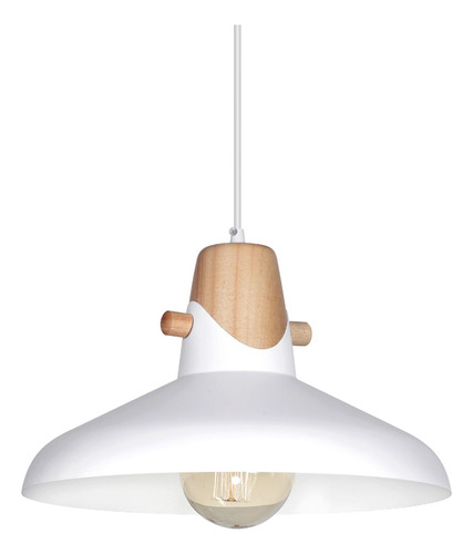 Colgante Estocolmo 2 Blanco Madera Apto Led Diseño Puro