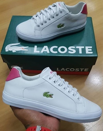 tenis feminino lacoste branco e rosa