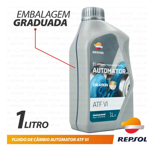 Kit 12l Óleo Fluido Transmissão Automática Repsol Dexron Vi