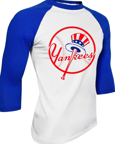 Playera Yankees Beisbol Manga 3/4