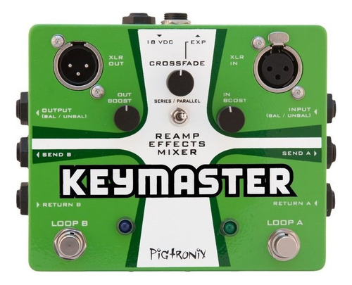 Pedal De Efecto Pigtronix Keymaster Mezclador De Efectos Color Verde