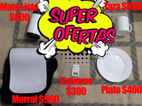 Combo Morral Mate Listo Llavero Taza Y Plato Subliminado!