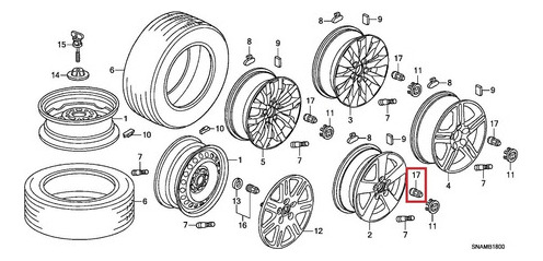 Porca Roda (cromado) - Honda Civic 2013 2014 2015