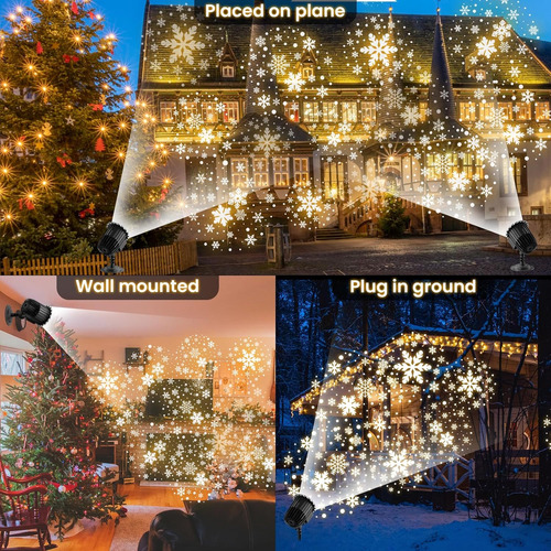 Luces De Proyector De Copo De Nieve De Navidad, Luces Led Di