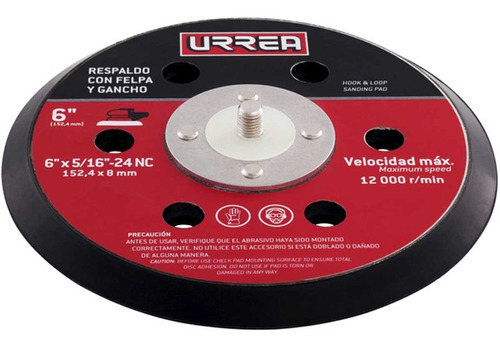 Respaldo Base Disco Repuesto Lijadora Up861a 12000 Rpm Urrea Color Negro