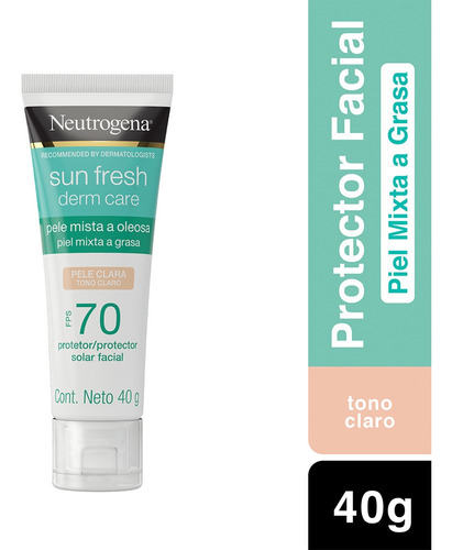 Protector Facial Tono Claro Neutrogena Piel Mixta Grasa 40g