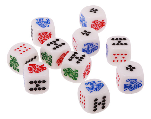 2x De Dados De Póquer D6 De Seis Caras 10x Para , Bar, Bar,
