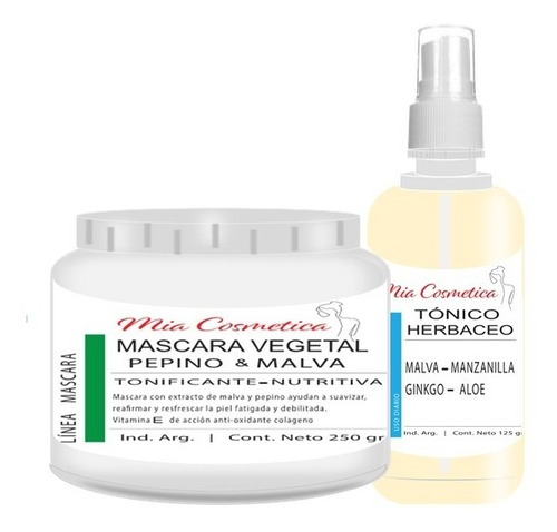 Imagen 1 de 10 de Mas.vegetal Pepino & Malva + Tonico Herbaceo Limp.profunda