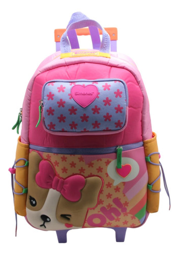 Mochila Escolar Simones Oh Sofia Pink Con Carro 18 Si921