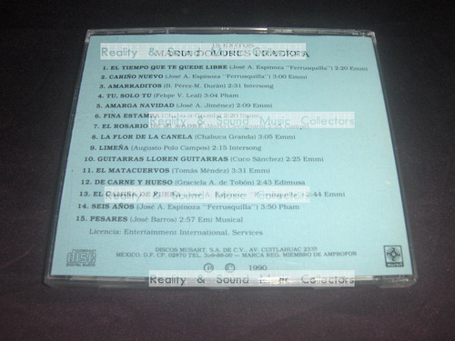 Maria Dolores Pradera 15 Exitos Cd Musart 90 De Coleccion (Usado)