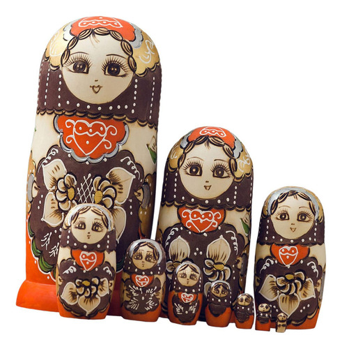 Wj1 Muñeca Apilable De 10 Capas Para Niña, Muñecas Anidadas,