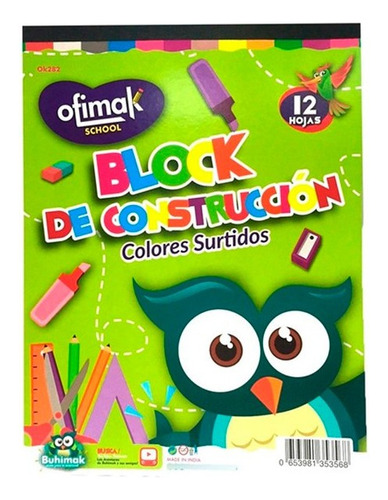 Block Construcción Escolar 24 Hojas Ofimak Combo 2 U