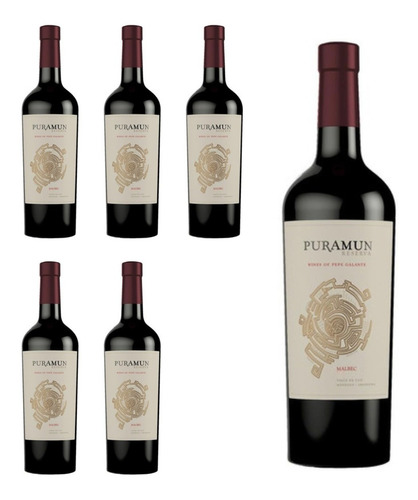 Vino Puramun Reserva Malbec X 6 Botellas. Quirino Bebidas