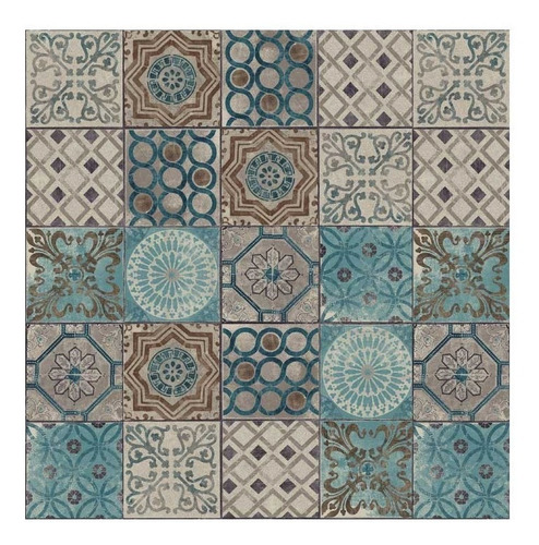 Plancha Vinilo Lamina Azulejo Mosaico Piso Adhesivo 2x0.70m Color 01 Lisboa