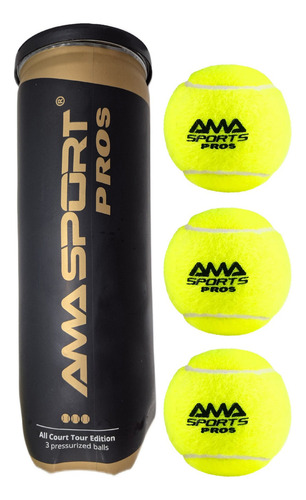 Pelotas De Padel Ama Sports Pros 3 Unid Premium