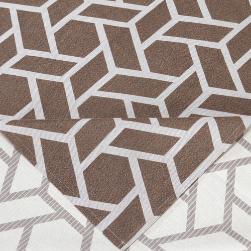 Tapete Jacquard 2,50 X 1,45m Antiderrapante P/ Sala Quarto Comprimento 2.5 M Cor Geométrico Tabaco Desenho Do Tecido Geométrico Largura 1.45 M