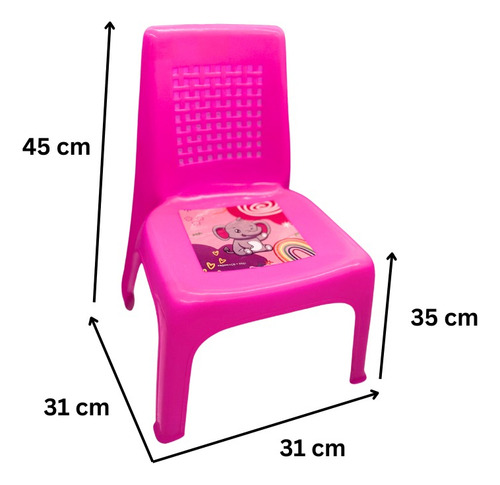 Kit 4 Sillas Infatiles Promeyco Colores Reforzadas