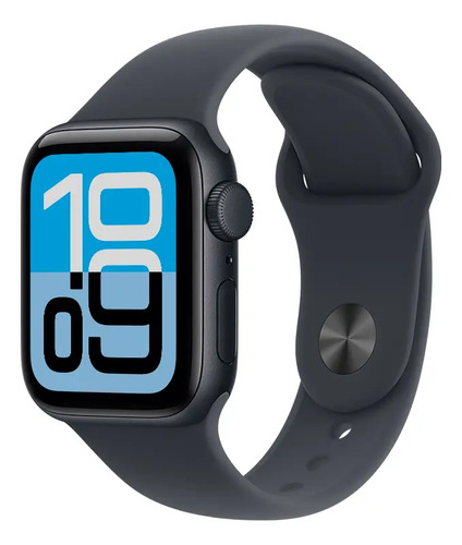 Apple Watch SE 3 GPS • Caixa meia-noite de alumínio – 40 mm • Pulseira esportiva meia-noite – P/M