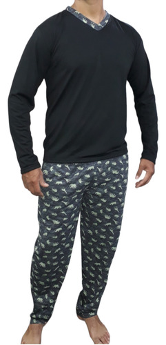 Pijamas Hombre Tallas Grandes Manga Larga/ Pantalón Largo