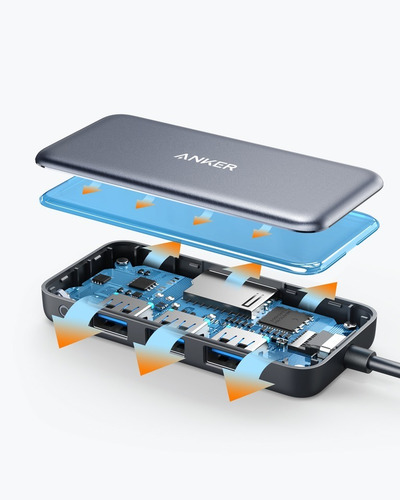 Imagen 4 de 7 de Hub Usb-c - Anker - 3 Port Usb 3.0 - Sd / Micro Sd - Pc/mac