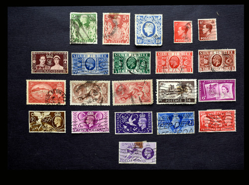 21 Estampillas Gran Bretaña Rey Jorge V .timbres 1937 1943