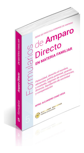 Formularios De Amparo Directo En Materia Familiar. Paternidad, Derecho Al Nombre, Alimentos, Patria Potestad, Guarda Y Custodia, Régimen De Convivencias, Divorcio, Liquidación De Sociedad Y Compensaci