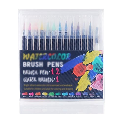 Wdfffe 12/24 Color Watercolor Brush Pen Art Marker Felt Pain