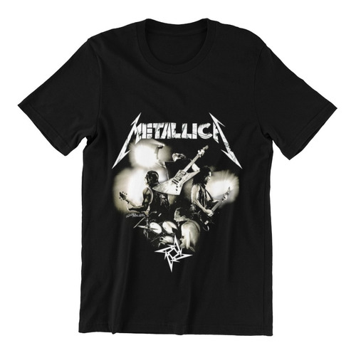 Polera Unisex Metallica Guitarra Rock Musica Estampado Algod