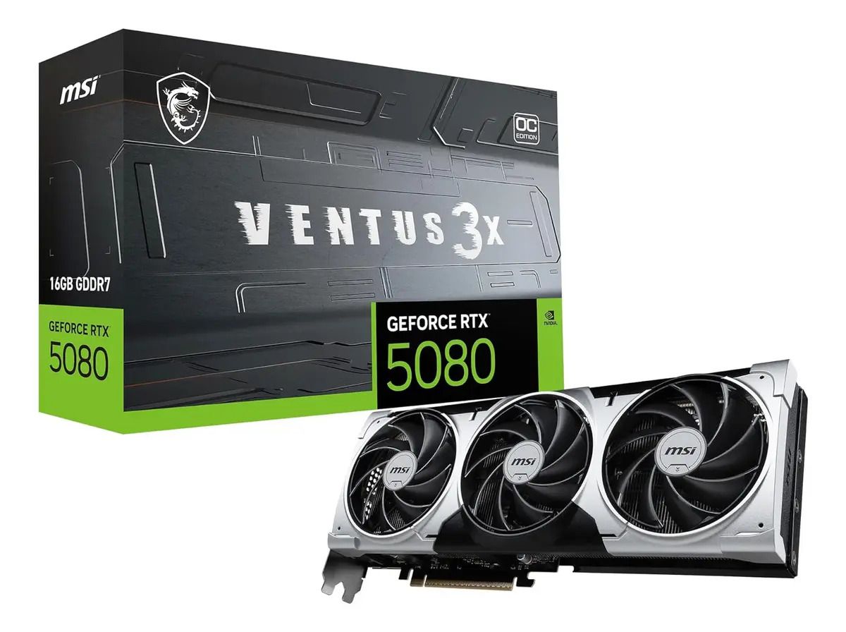 Placa De Vídeo Msi Rtx 5080 Ventus 3x 16gb Gddr7 Oc