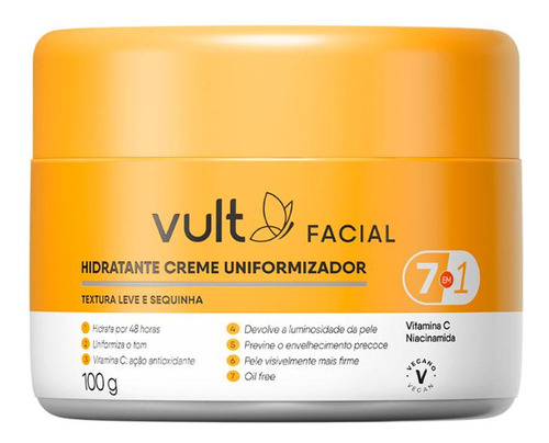 Vult Creme Hidratante Facial Uniformizador 100g
