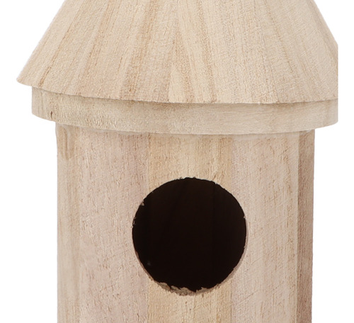 Casa Redonda Colgante De Madera Para Pájaros, Hecha A Mano,