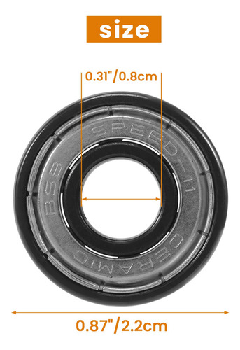 M Rollo De 16 Rodamientos Cerámicos Bsb 608 Abec-11 De 6