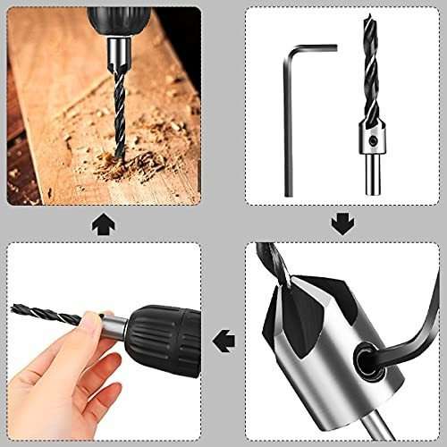 W Juego De Brocas Avellanadas For Carpintería De Acero Con