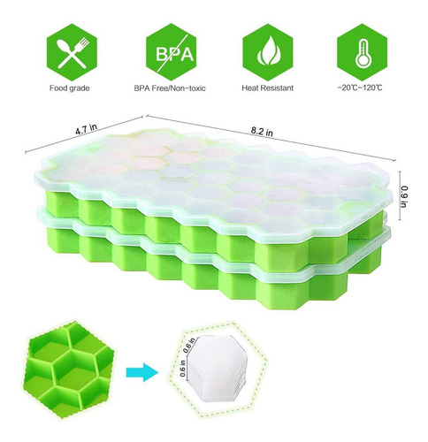 W Moldes De Silicona Para Bandejas De Cubitos Hielo Con