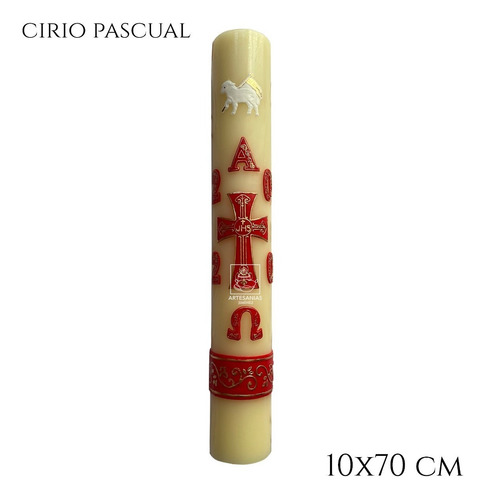 Imagen 1 de 6 de Cirio Pascual 10x70 Grande Decorado