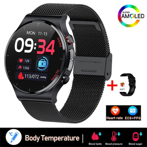 Ecg+ppg Reloj Inteligente Hombre Mujer Fitness Azúcar Sangre