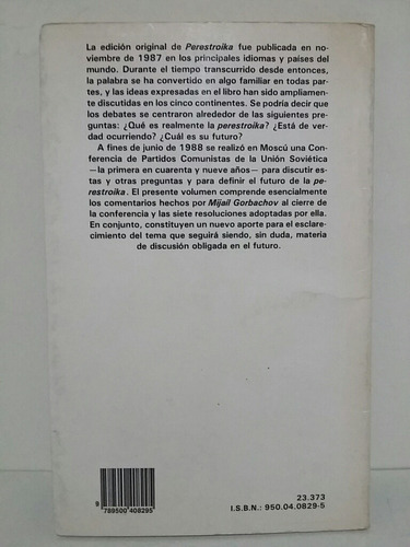 Algo Más Sobre La Perestroika. Por Mijaíl Gorbachov. (Usado)