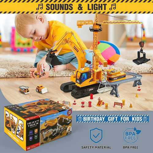 Set Camión De Juguete Excavadora De Construcción Para Niños
