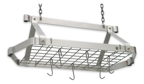 Retro Rectangulo Pot Rack Moderno Acero Inoxidable