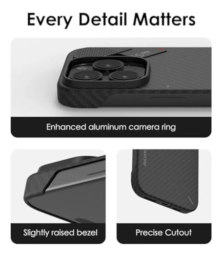 *. *. Capa De Fibra De Aramida Aulumu Para iPhone 15 Pro |