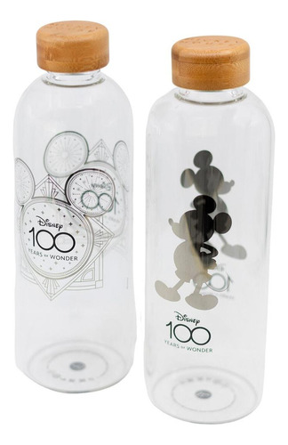 Set 2 Botellas De Vidrio Disney Mickey De 1.03 L