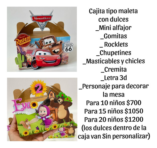 Mesas De Dulces. Cajitas Dulces. Souvenirs Para Cumpleaños. 